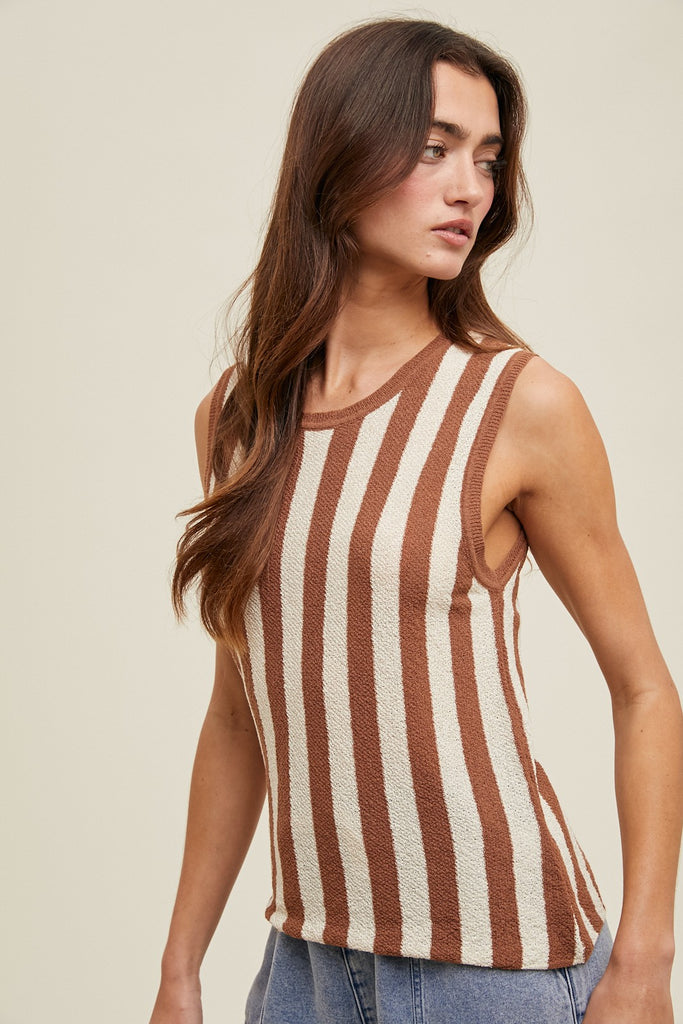Sweet Striped Sweater Tank