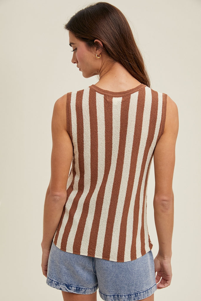 Sweet Striped Sweater Tank
