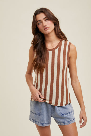 Sweet Striped Sweater Tank