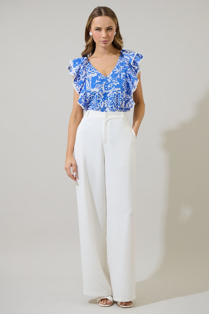 Marny Floral Ziva Ruffle Blouse