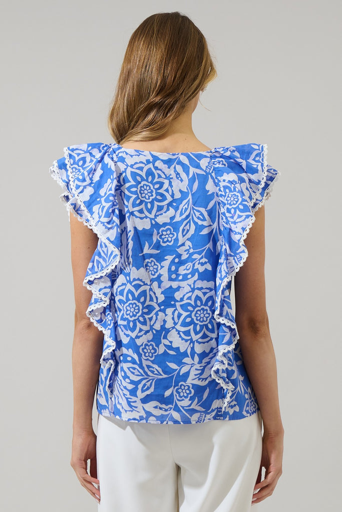 Marny Floral Ziva Ruffle Blouse
