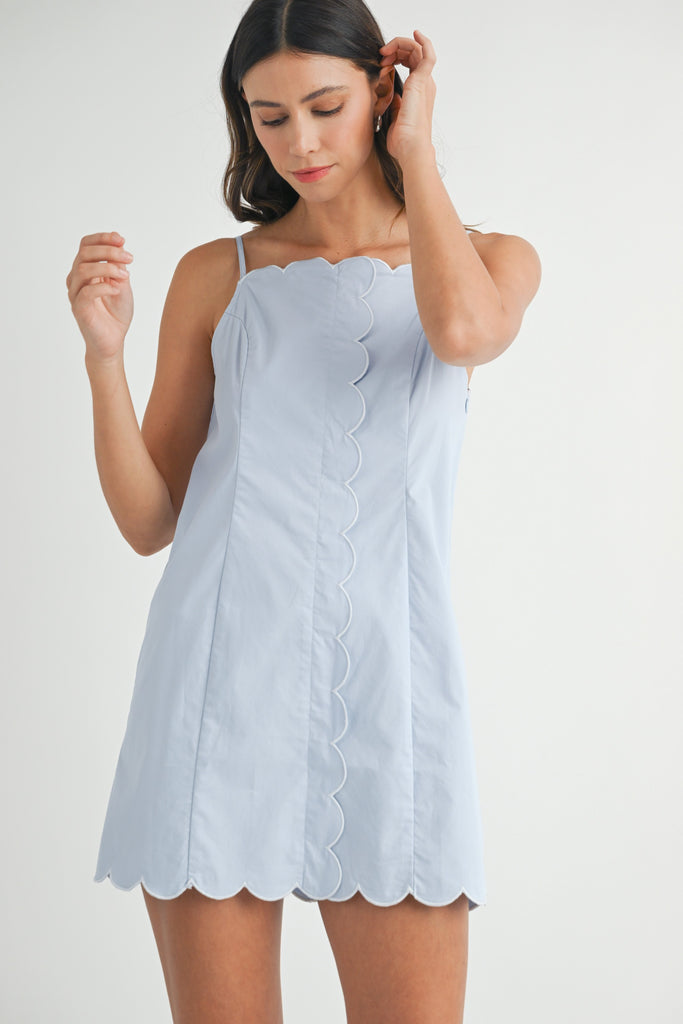 Mia Scalloped Mini Dress