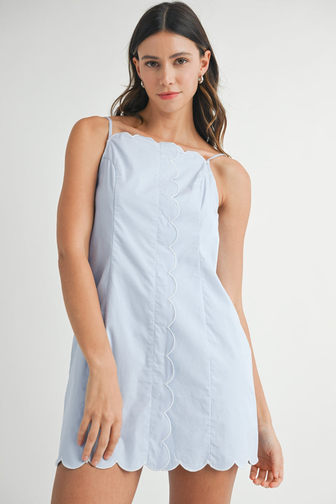 Mia Scalloped Mini Dress