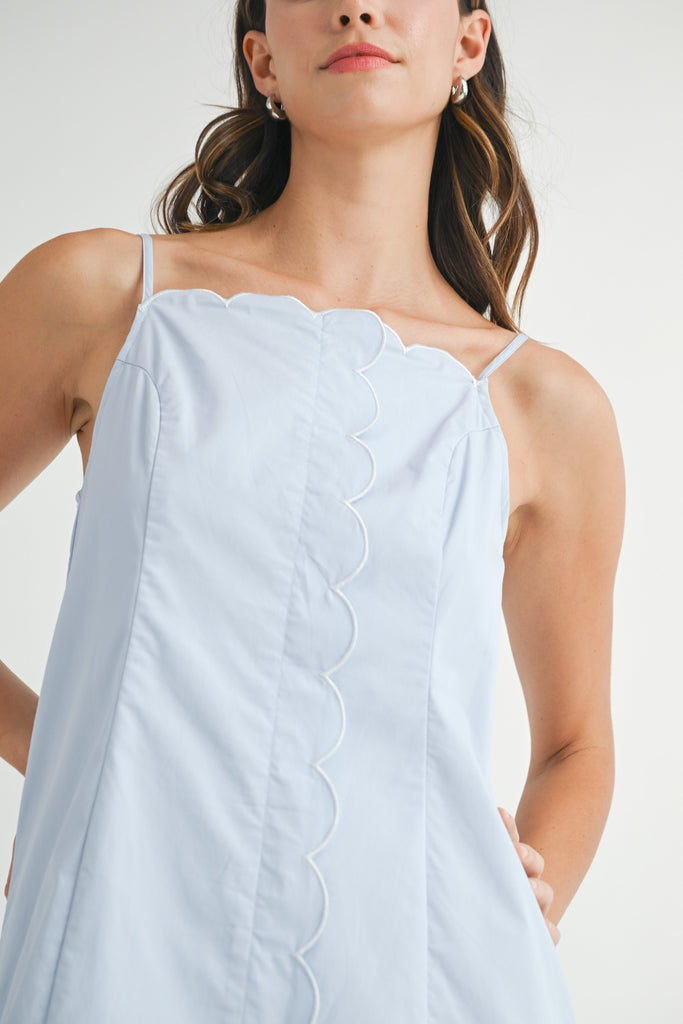 Mia Scalloped Mini Dress