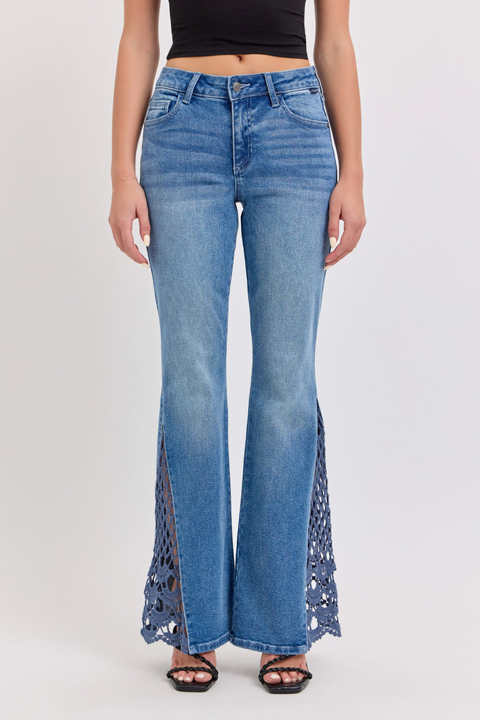 Crochet Flare Jeans