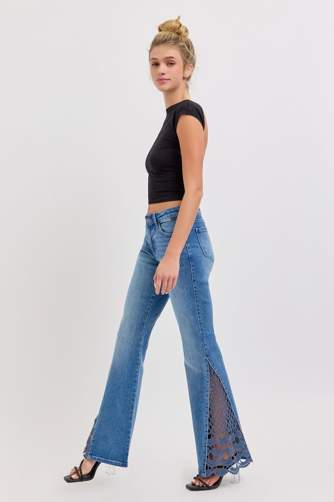 Crochet Flare Jeans