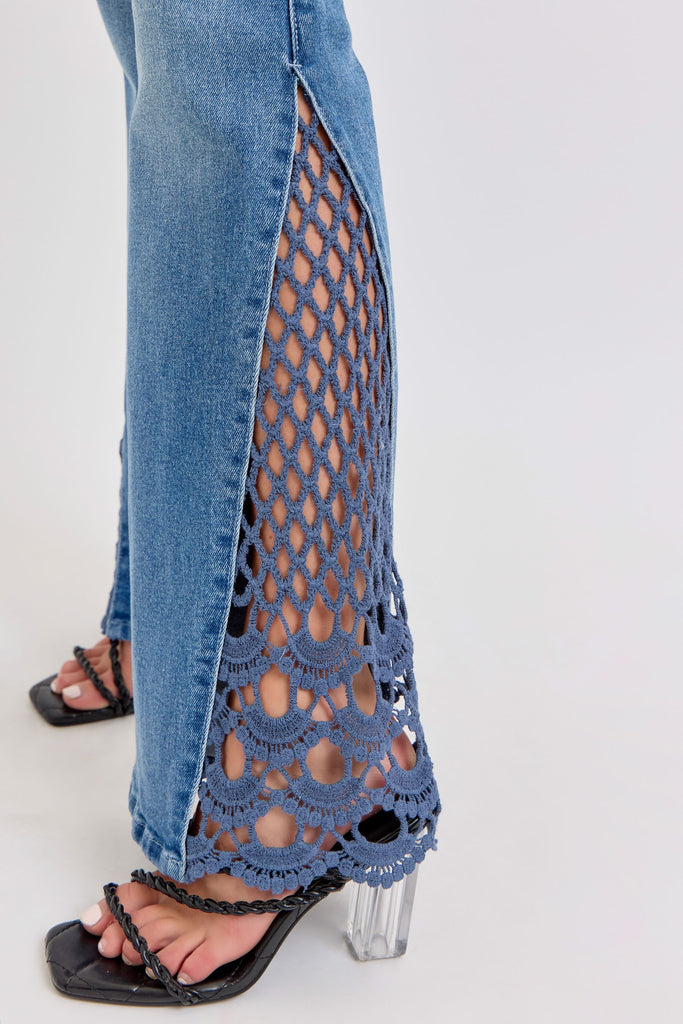 Crochet Flare Jeans