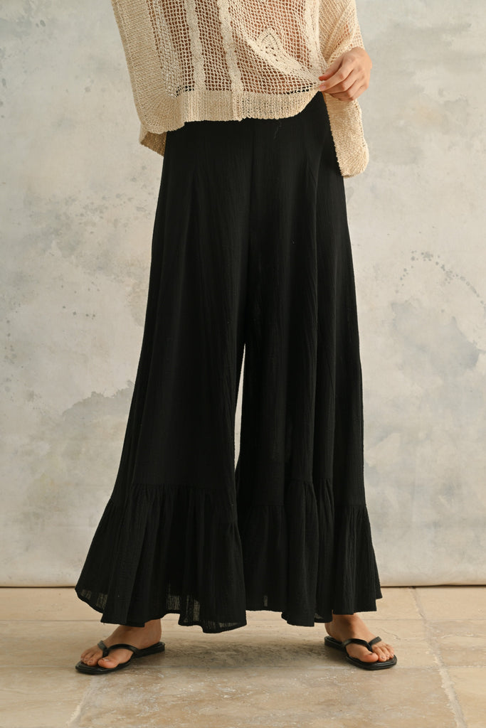 Wide Leg Ruffled Pants