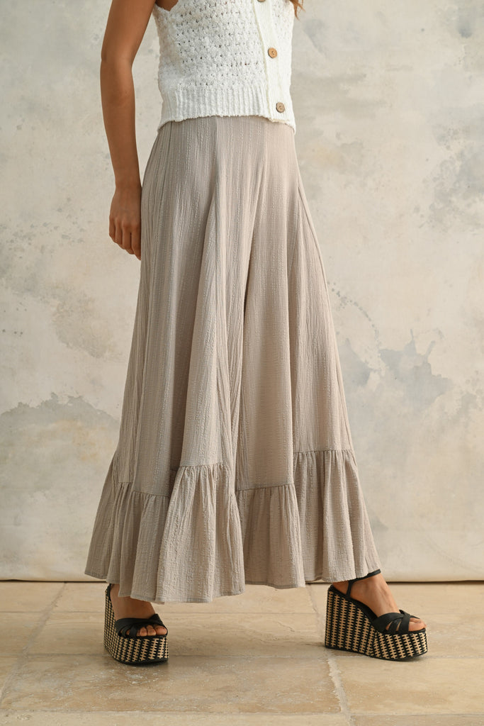 Wide Leg Ruffled Pants