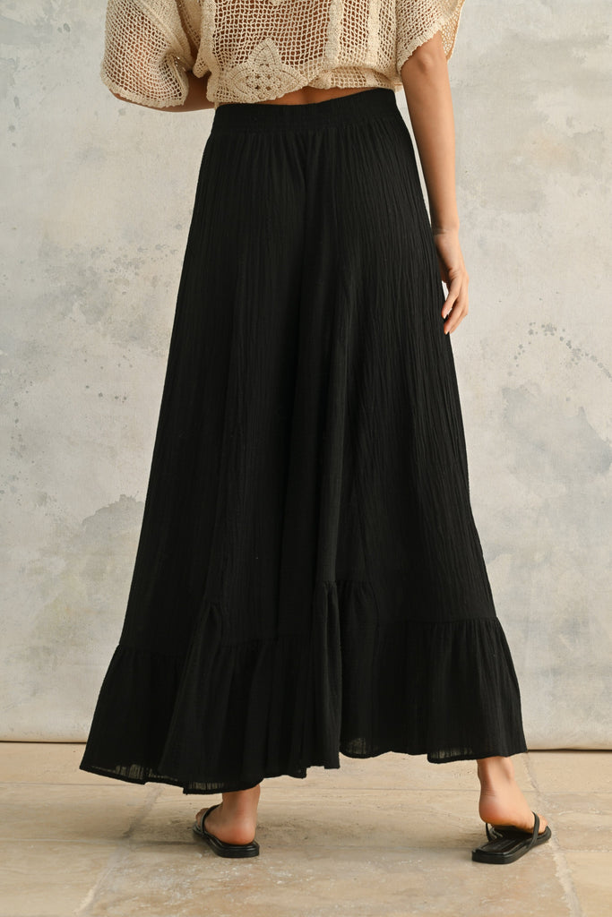 Wide Leg Ruffled Pants