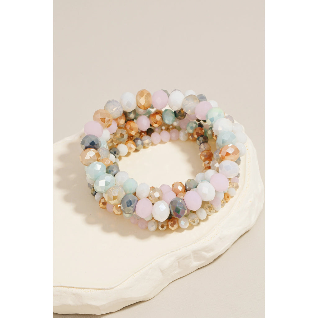 Layered Faceted Beaded Bracelet Set
