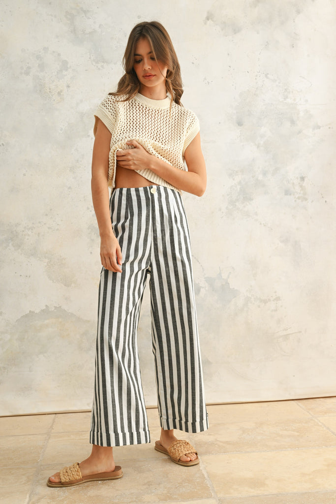 Linen Striped Trousers