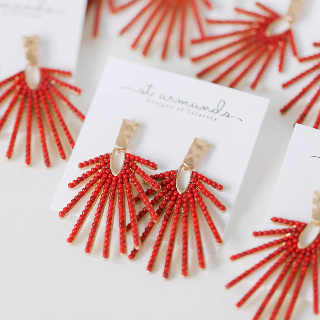 Sunburst Statement Drop Earrings