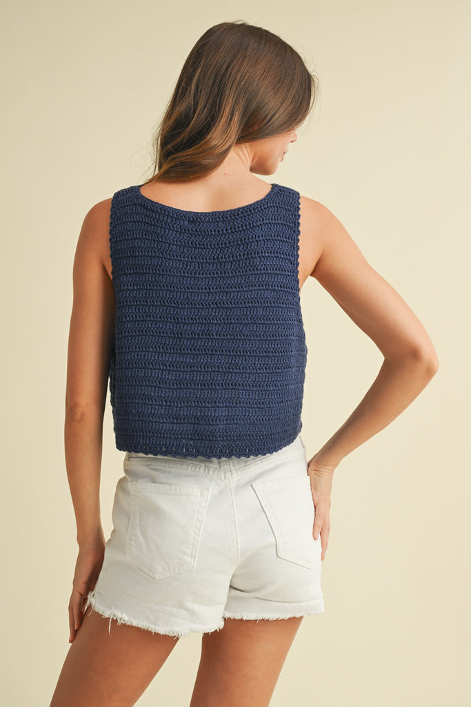 Usa Flag Knitted Cropped Tank