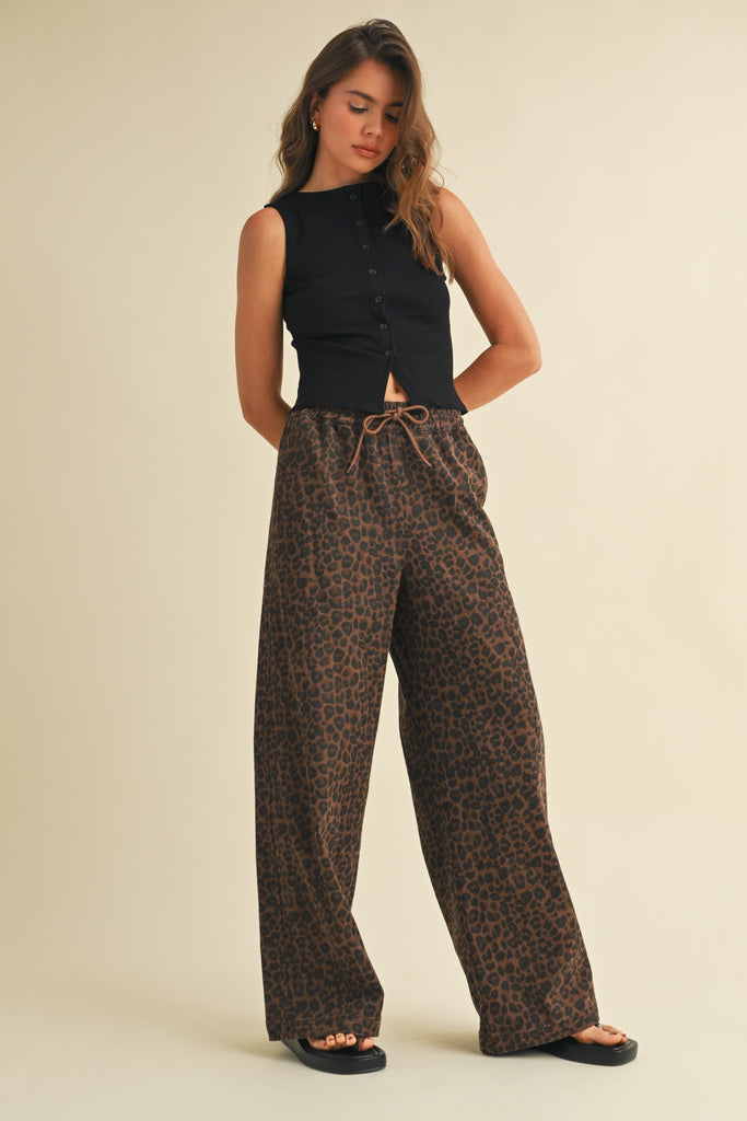 Leopard Track Pants