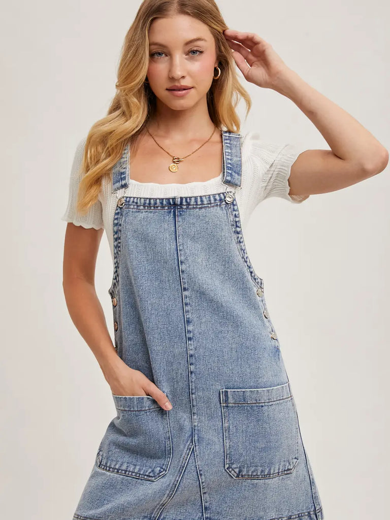 Denim Overall Mini Dress