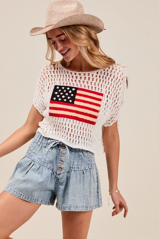 Fourth Of July America Flag Sweater