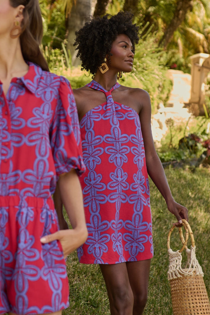 Rory Floral Amory Halter Mini Dress