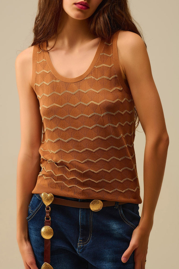 Golden Zigzag Sweater
