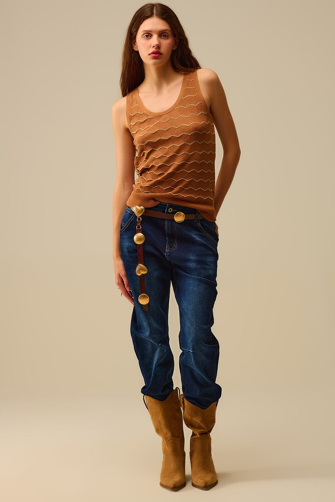 Golden Zigzag Sweater