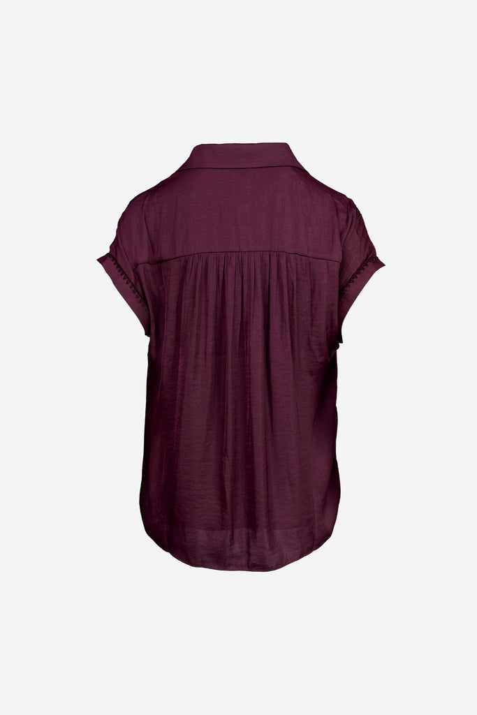 Whipstitch Short Sleeve Blouse