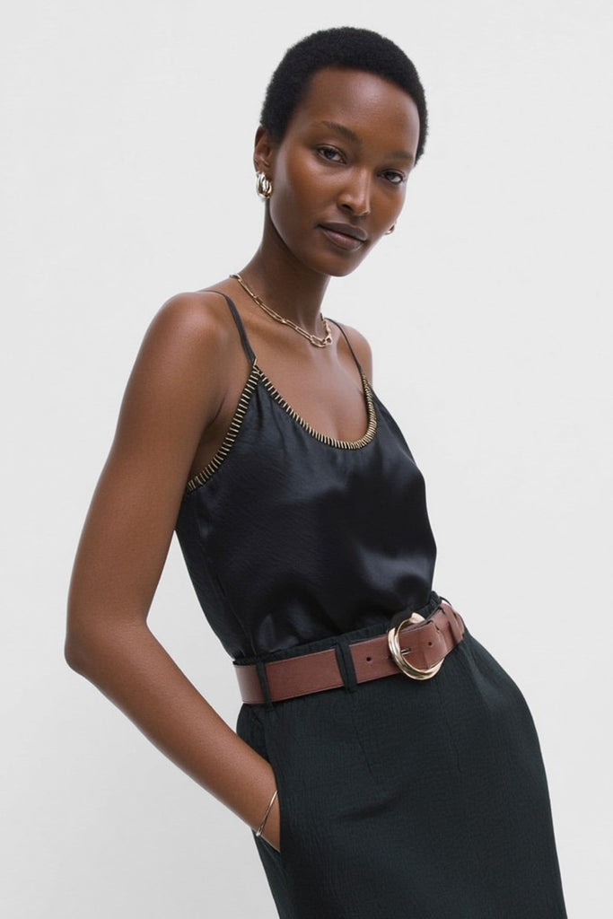 Whipstitch Satin Camisole