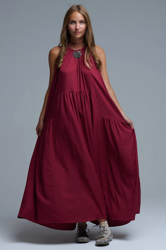 Halter Neck Maxi Dress Seam Detailing
