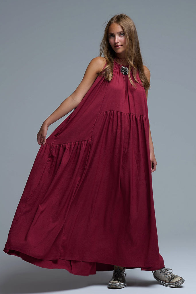 Halter Neck Maxi Dress Seam Detailing