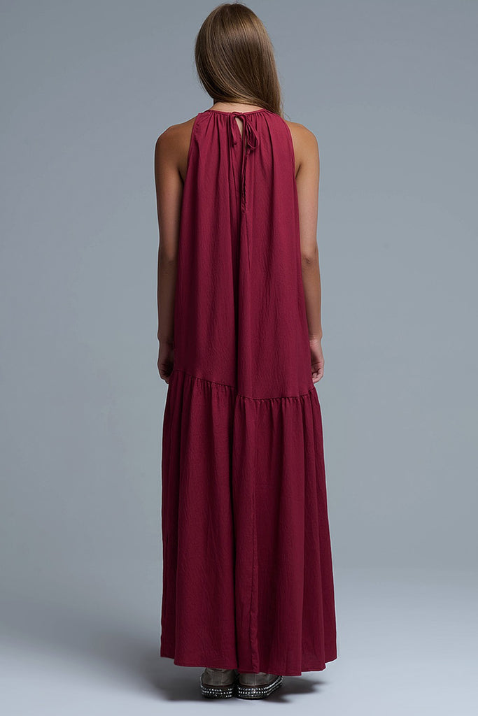 Halter Neck Maxi Dress Seam Detailing