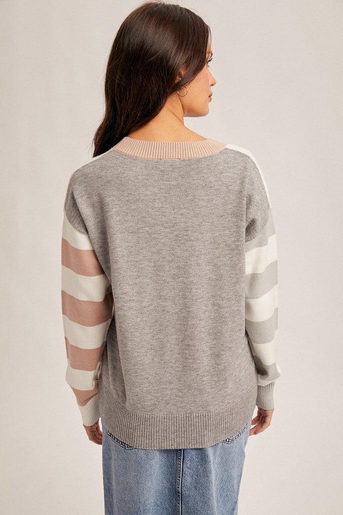 Color Block Stripe Mix Sweater