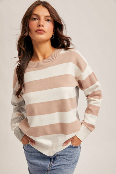 Color Block Stripe Mix Sweater