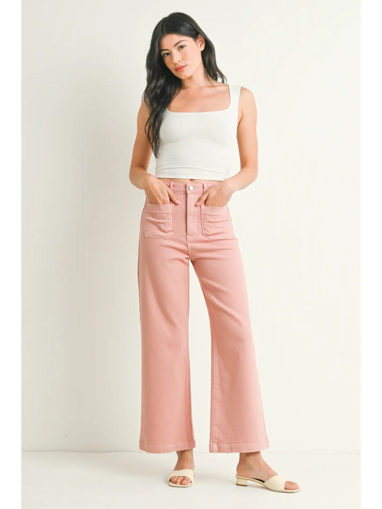 Patch Pocket Wide Leg in Dusty Coral