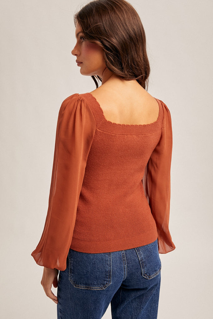 Karis Scalloped Sweater