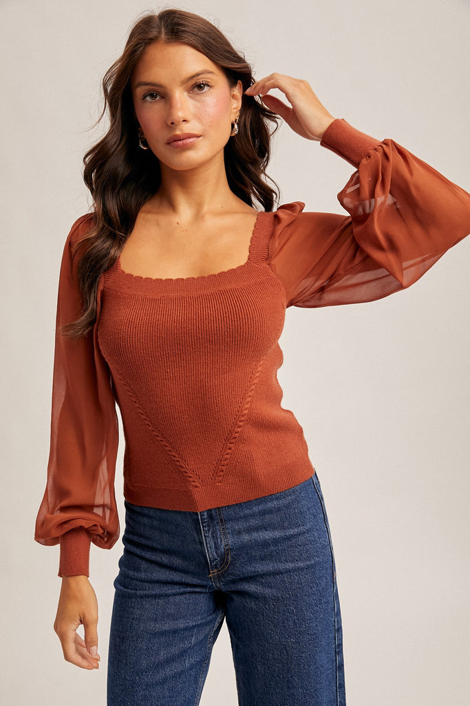Karis Scalloped Sweater
