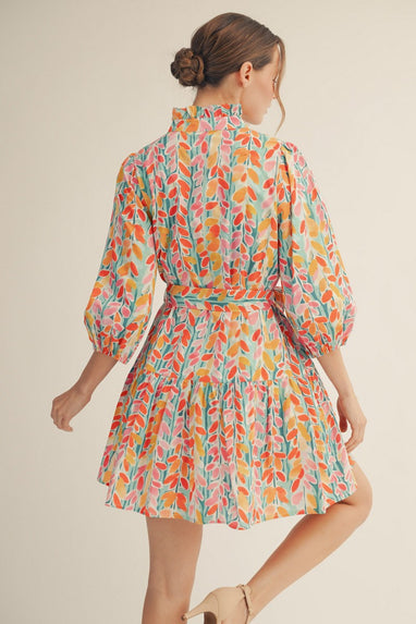 Vibrant Floral Tiered Dress