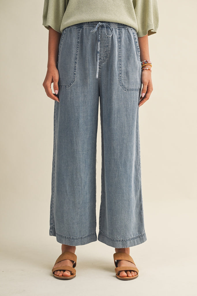 Tencel Cropped Lightweight Denim Pants