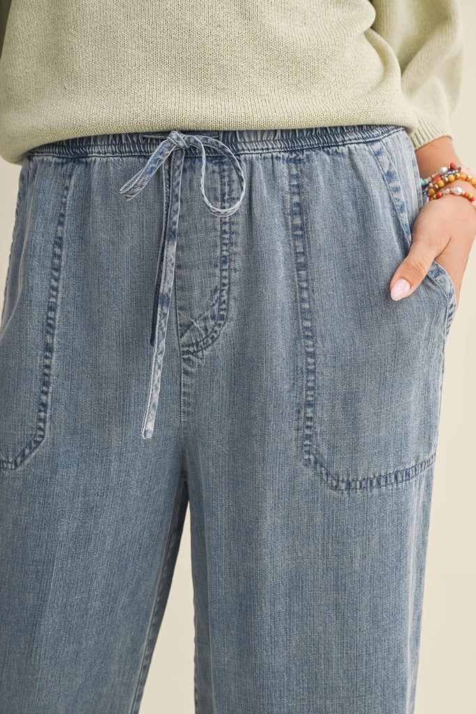 Tencel Cropped Lightweight Denim Pants