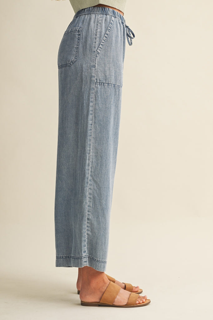 Tencel Cropped Lightweight Denim Pants