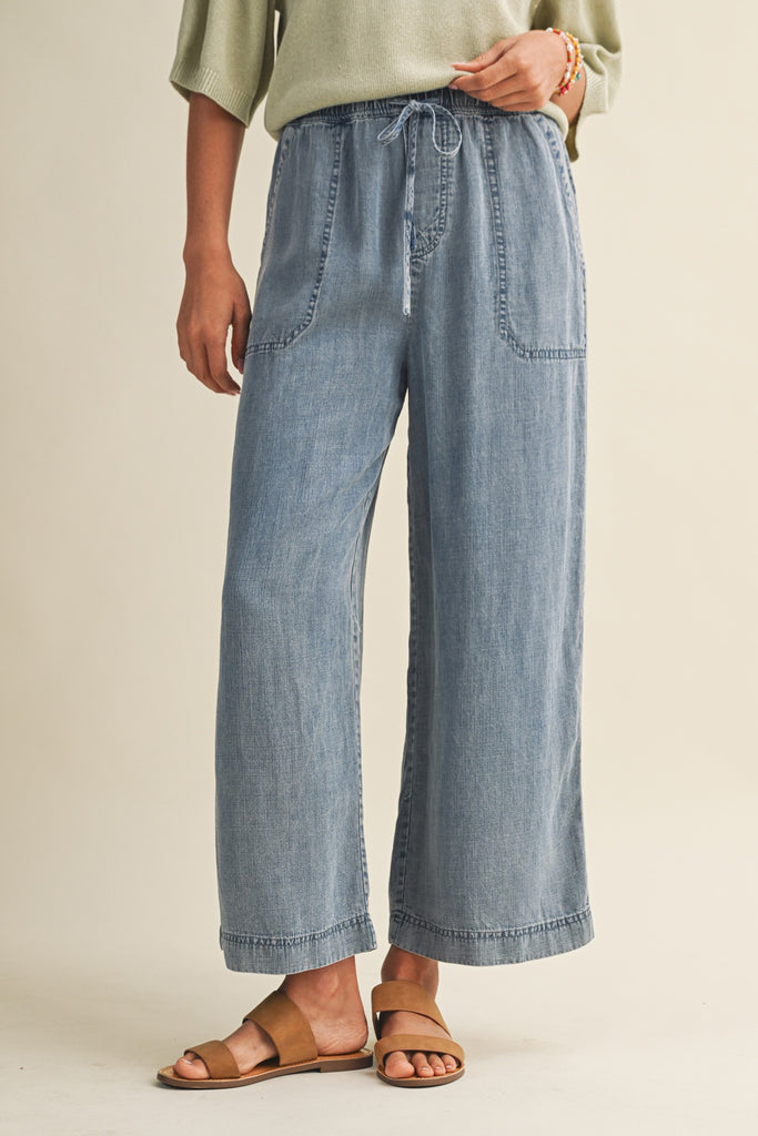 Tencel Cropped Lightweight Denim Pants