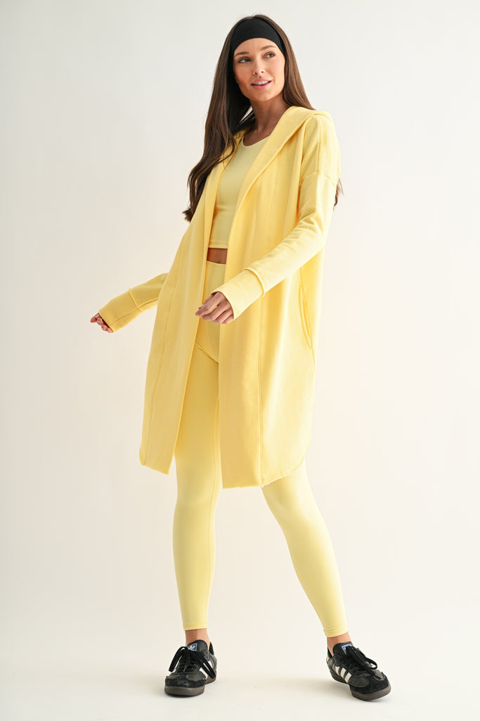 Open Front Longline Hoodie Cardigan