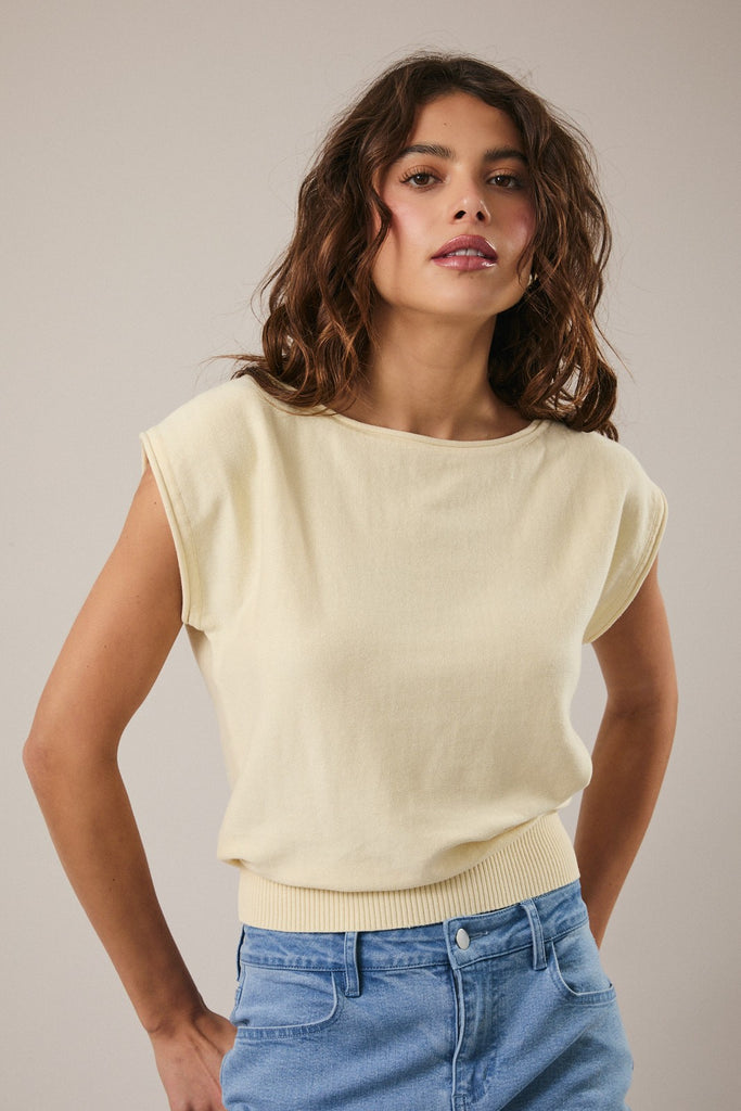 Boat Neck Knit Top