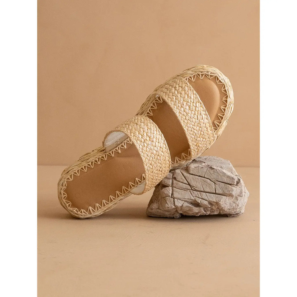 The Marley Natural Double Strap Platform Slid