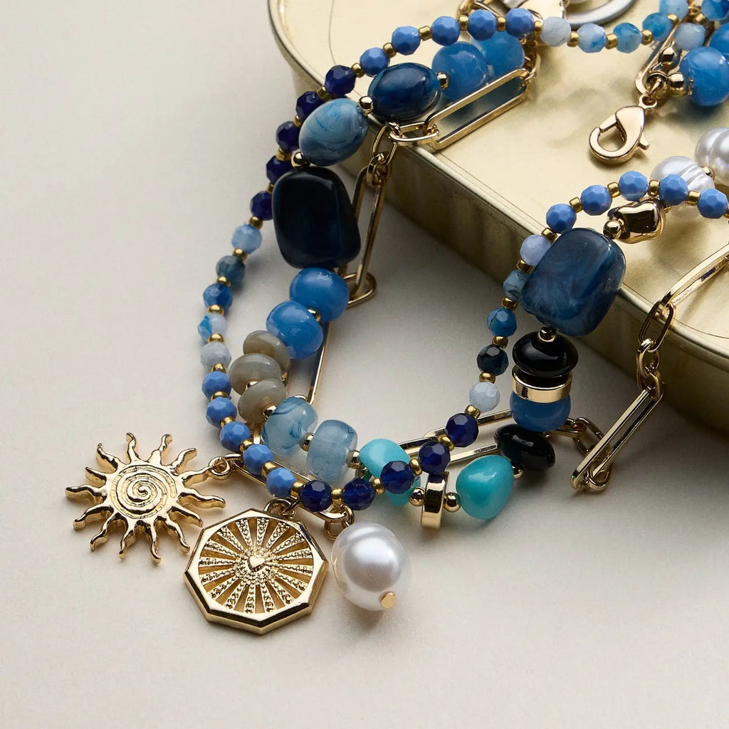 Layered Beaded and Chain Necklace