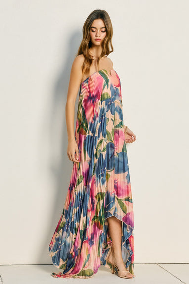Meadowlark Pleated Maxi Column Dress