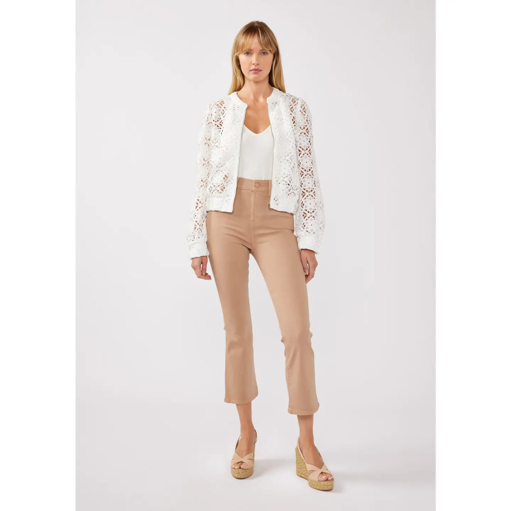 Floral Crochet Lace Bomber Jacket