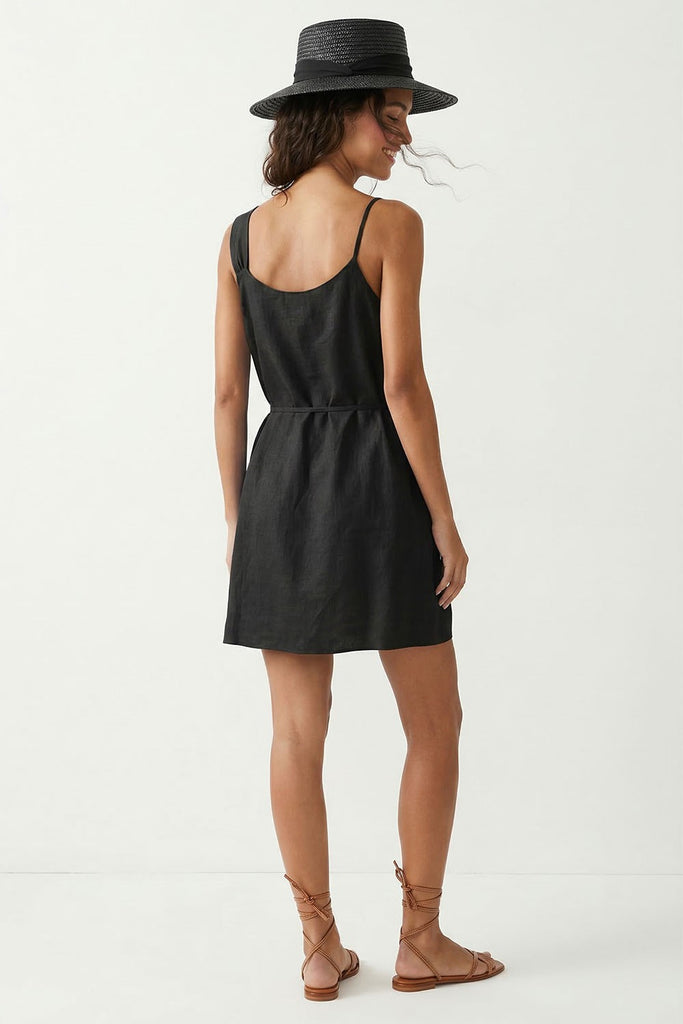 Flower Petal Linen Mini Dress