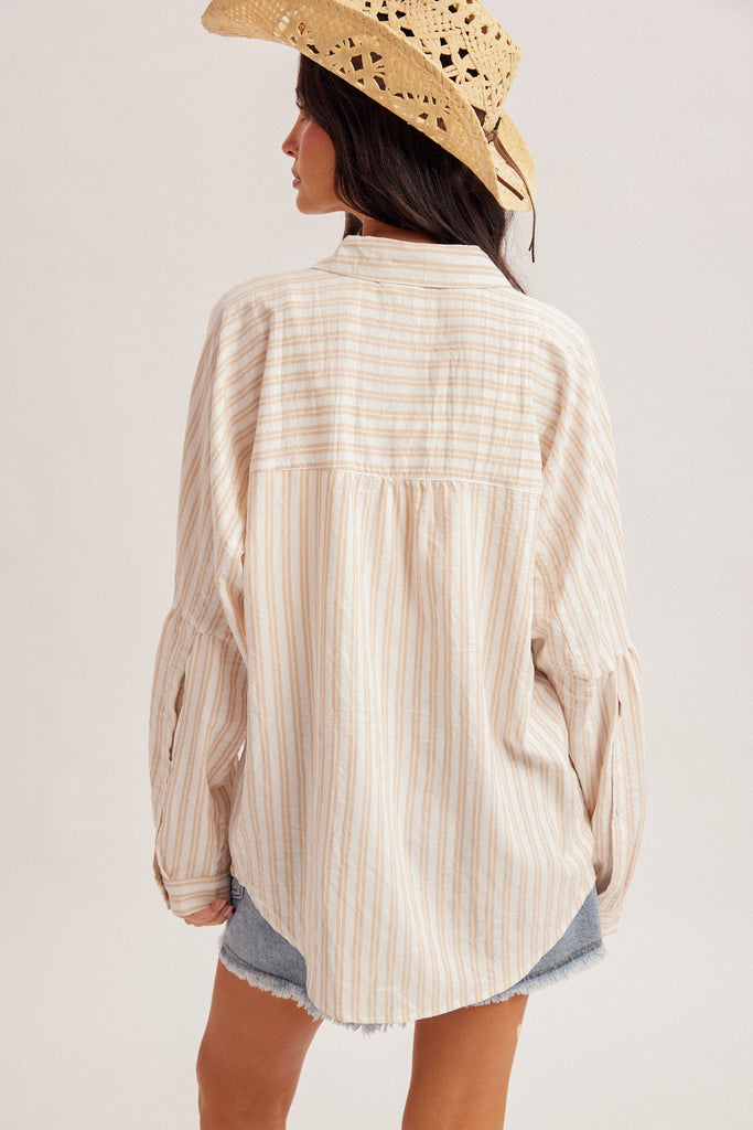 Striped Oversized Button Down Shirt