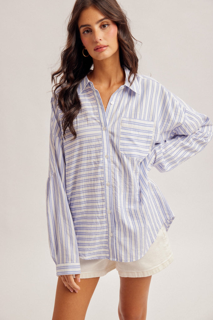 Striped Oversized Button Down Shirt