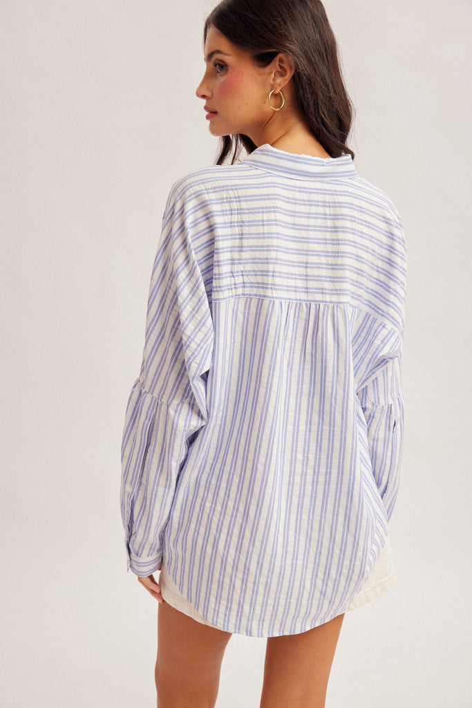 Striped Oversized Button Down Shirt