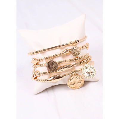 Chrissy Charm Bracelet Set Gold